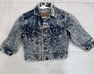 Little Levis Acid Wash Kleinkind Gr. 4 blau Denim Snap Trucker Jeansjacke Vintage 80er - Bild 1 von 10