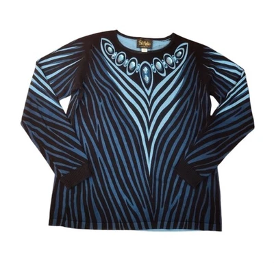 Suéter Bob Mackie Usable Arte Pull Over Cuello Redondo Joyas Foto 1 de 4