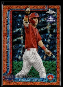 2025 Topps Pro Debutto Cromo Arancione Mini Diamanti Carson DeMartini /25 #PDC-152 - Foto 1 di 2
