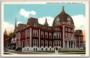 c1930 Crawford County Court House Meadville Pennsylvania Curt Teich unbesendet - Bild 1 von 2