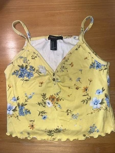 Forever 21 Yellow Floral Vest Top Cami - Picture 1 of 2