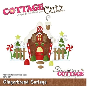 Gingerbread Cottage Gumdrops Christmas Trees Candy CottageCutz Metal Die CC-827 - Picture 1 of 1