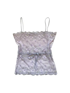 Y2K Leigh Bantivoglio Cami Mesh Lace Top Fairycore Coquette Floral Size Small - Picture 1 of 5
