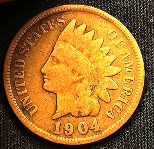  1904,1905,Native American Indian Head Penny RARE FULL DATE  2 coin LOT - Picture 1 of 5