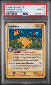 2005 Pokemon EX Unseen Forces Ampharos #1 Unseen Forces PSA 8 - Picture 1 of 2