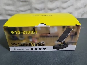 BetterBass WYS-2301BT Bluetooth Speaker + Phone Holder, Black, Universal - NEW - Picture 1 of 4