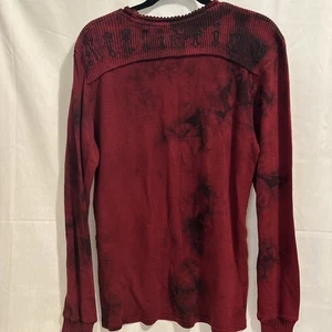 Affliction Damen schwarz rot Langarm U-Ausschnitt Größe Large - Bild 1 von 4