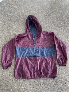 Vintage GAP Logo Hooded Windbreaker Anorak Light Jacket Men's Red M Distressed - Picture 1 of 6