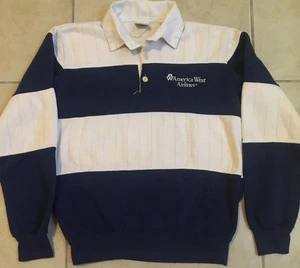 Vintage 90s America West Airlines Faded Colorblock Sweatshirt XS Airport Grunge 80s - Bild 1 von 17