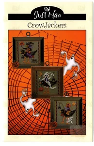 Just Nan ~ Crow Jackers ~Miniature Halloween Counted Cross Stitch Pattern - Picture 1 of 1