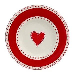 Mesa Home Products Plato Corazón Rojo Redondo 8.25” Con Lunares Día de San Valentín - Imagen 1 de 4