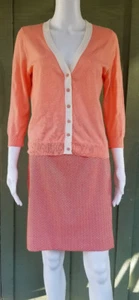 LIMITIERTES Pfirsich Koralle Bleistiftrock Cardigan Set Outfit 16 Uhr - Bild 1 von 7