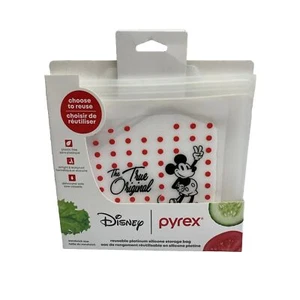 Disney Pyrex Mickey Mouse Storage Bag Reusable Platinum Silicone Sandwich NWT - Picture 1 of 5