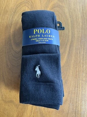 Nuevo con etiquetas Medias Polo Ralph Lauren Niñas Negras Cintura Elástica Sin Pies 2 Pares Talla 7-10 Foto 1 de 4