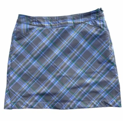 Callaway Size 8 Tennis/ Golf Skorts Tan And Pastel White Plaid Lined - Image 1 of 4