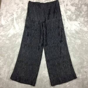 Libra Culottes Womens XL Black Shiny Pleated Crinkle Palazzo Wide Leg Canada - Bild 1 von 17