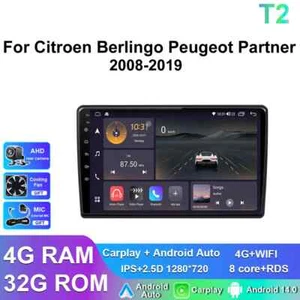 For Citroen Berlingo Peugeot Partner 2008-2019 Car Radio CarPlay Auto GPS Player - Picture 1 of 31