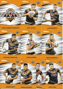 2020 Nrl Traders Base Team Set (10 Cards) WESTS TIGERS - Picture 1 of 3