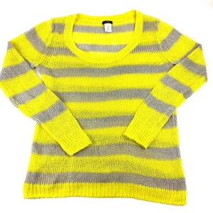 J. Crew Womens Sweater Size XS Linen Open Stitch Knit Scoop Neck Yellow Tan - Picture 1 of 6