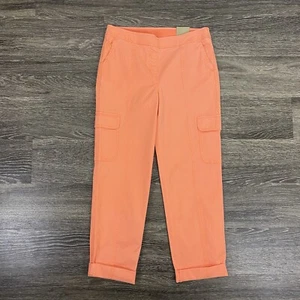 Chico's Cargo Pants Womens Size XS or 2 Coral Orange Soft Washed Pull On Beachy - Picture 1 of 17