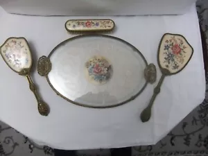 Vintage Petit Point Filigree Vanity/Dressing Table Set - Picture 1 of 20