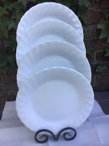 Sheffield Bone White China Set of 4 Dinner Plates 10.5 inch Swirl Edges JAPAN - Picture 1 of 11