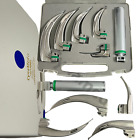 NEW Orignal FIBER OPTIC Laryngoscope Mac Set of 6 BLADE &HANDLES EMT Anesthes