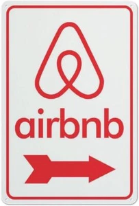 Airbnb Right Arrow Sign 12x8 Inch Tin Sign Garden Yard Wall Decor Rental - Picture 1 of 3
