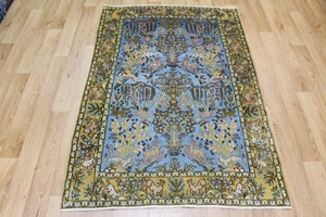 ANTIQUE HANDMADE ORIENTAL RUG HUNTING DESIGN WITH SUPERB COLOR 150 X 103 CM - Picture 1 of 24