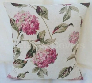 Laura Ashley Designer Cushion Cover "HYDRANGEA" Pink/Natural Various Sizes - Picture 1 of 2