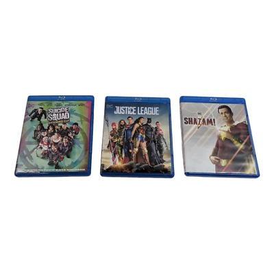 DC Superhero Movies lot of 3 Blu-Ray - Justice League, Shazam!, & Suicide Squad - Image 1 of 2