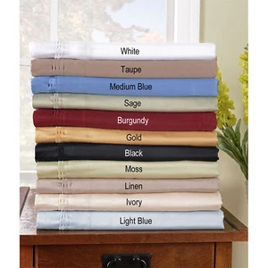 Cloud 9 1 PC Flat Sheet/Top Sheet Solid 1000-Thread-Count 100% Egyptian Cotton. - Picture 1 of 8