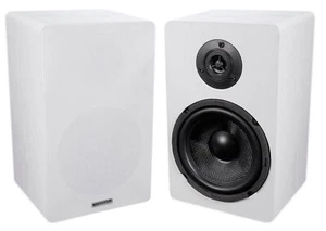 2) Rockville RockShelf 68W 400w White 6.5" Home Theater Bookshelf Speakers/8 Ohm - Picture 1 of 6