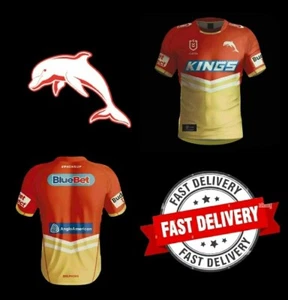 Redcliffe Dolphins 2024 NRL RUGBY LEAGUE Home Jersey Size 5XL BNWT - Picture 1 of 5