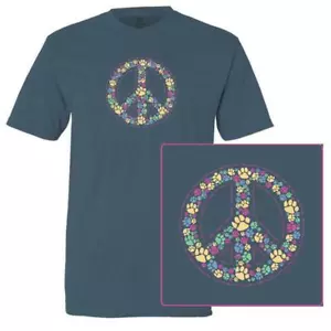 Teddy the Dog T-Shirt Paws For Peace Unisex Classic Tee Pawprints Limited Edition - Bild 1 von 5