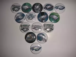 15 botones de espalda plana de los Philadelphia Eagles o alfiler insignia cabujones imán embellecedor - Imagen 1 de 5
