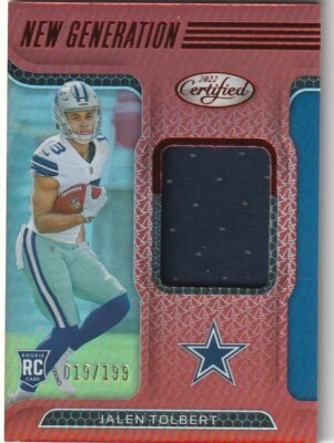 JALEN TOLBERT 2022 PANINI CERTIFIED NEW GENERATIONS JERSEY RC - 19/199 - Image 1 of 2