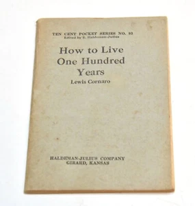 VINTAGE HOW TO LIVE ONE HUNDRED YEARS SMALL BOOKLET - Foto 1 di 3