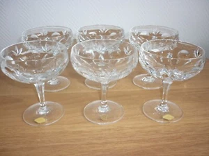 6xNachtmann Design Bamberg Sekt-Champagnerschalen 24%Bleikristall Diamantschliff - Bild 1 von 7