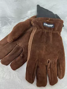 Firm Grip LargeSuede Leather Gloves with Insulated Fleece Liner NEW - Picture 1 of 6