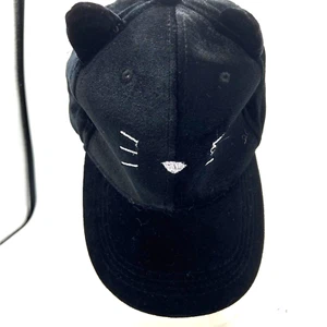 Hat Cara New York Black Velvet w Silver Embroidery Cat Whiskers paws Velvet ears - Picture 1 of 6