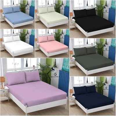 Fitted Sheet Extra Deep Thermal Flannel Soft Brushed Cotton Single Double King