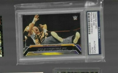 2015 TOPPS WWE WRESTLEMANIA MATCHES TERRY FUNK PSA DNA AUTO CARD - Image 1 of 2