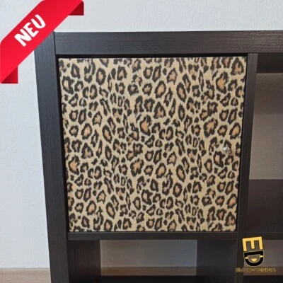🔵🟡 IKEA Kallax Tür Einsatz Regal Aufbewahrung Box Expedit 33x33 cm Leopard - Bild 1 von 4