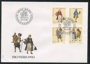 Busta 1990 - SVIZZERA - PRO PATRIA COSTUMI 4v. - BUSTA FDC - LOTTO/25311 - Imagen 1 de 1