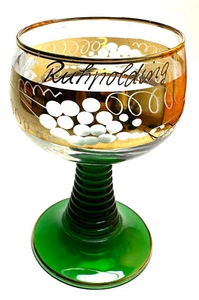 Copa de vino / vidrio romano Ruhpolding 0,2 L soporte de oro + lijado 6H9G250 - Imagen 1 de 2