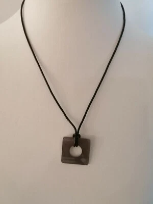 Firetti Halskette, Lederkette mit Edelstahl Anhänger, Unisexkette - Bild 1 von 3