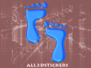 Adesivo Resinato Effetto 3D Piedi - Colore Blu 110x80 mm. - Bild 1 von 1