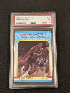 1988 Fleer Sticker Isiah Thomas PSA 5 EX Card #10 Detroit Piston Legend HOF - Picture 1 of 5