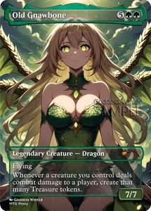 MTG - Old Gnawbone - Fanart Borderless Style - EDH / Playtest - Picture 1 of 3